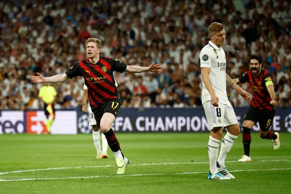 المنافسة تشتعل بين ريال مدريد ومانشستر سيتي 3 كيفين ديبروين
